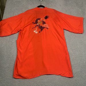 Vintage Miramar Red Dragon Kimono Cardigan Rayon‎ Pockets
